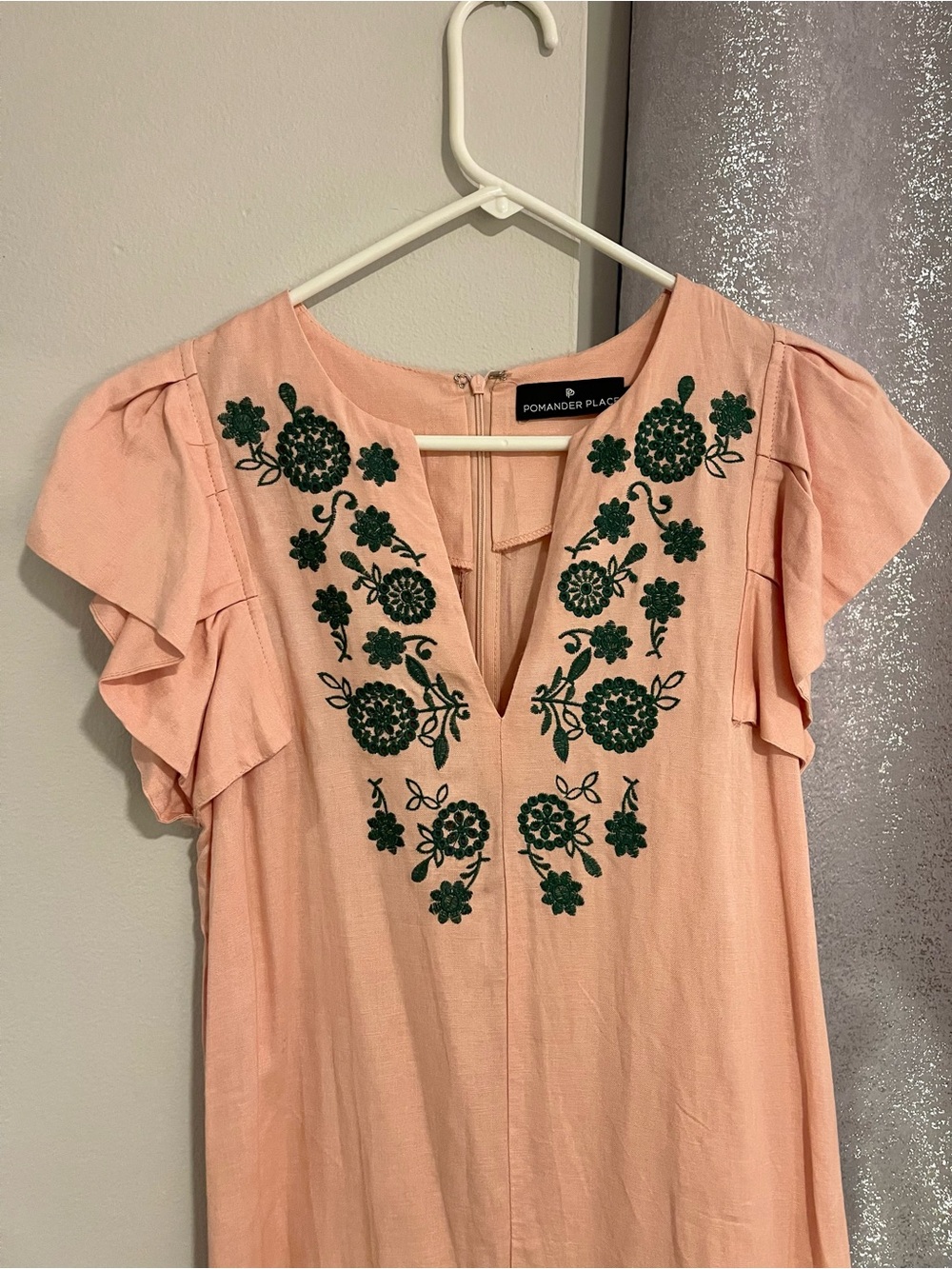 Tucknuck Pomander Place Pink Embroidered Linen Dress Size Small - Picture 7 of 14